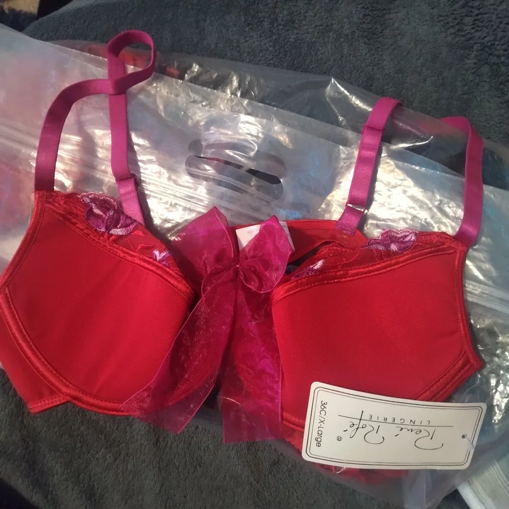 Rene Rofe Red Lace Bra - Picture 1 of 8